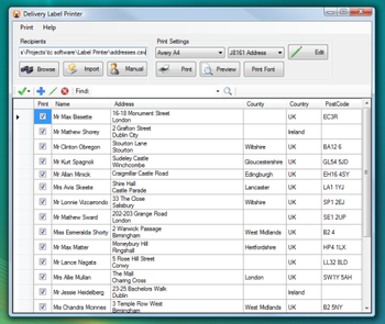 Delivery Label Printer screenshot