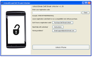 Dell Streak Unlocker screenshot