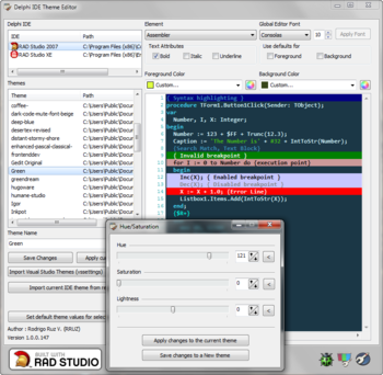 Delphi IDE Theme Editor screenshot 2