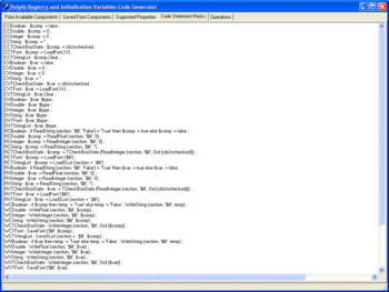 Delphi Registry and Initialisation Variables Code Generator screenshot 3