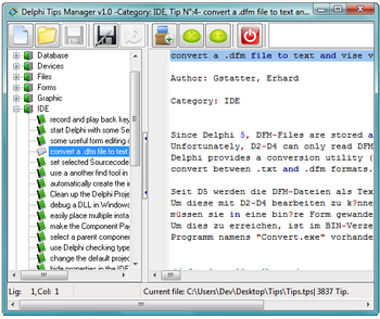 Delphi Tips Manager screenshot 2