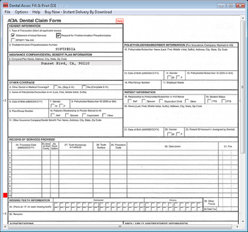 Dental Assoc Fill & Print EDI screenshot