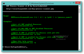 DEP Process Scanner screenshot