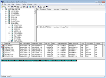 Dependency Walker screenshot