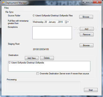 Deployment Manager screenshot