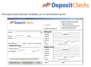 Deposit Checks QuickBooks Module screenshot 2