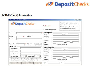 Deposit Checks QuickBooks Module screenshot 3
