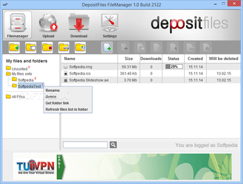 DepositFiles FileManager screenshot 3