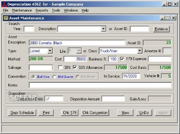 Depreciation 4562 screenshot 2