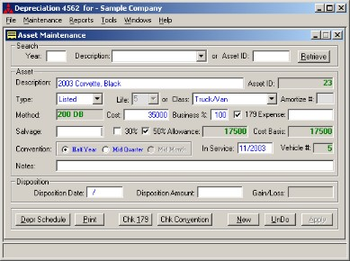 Depreciation 4562 screenshot 3
