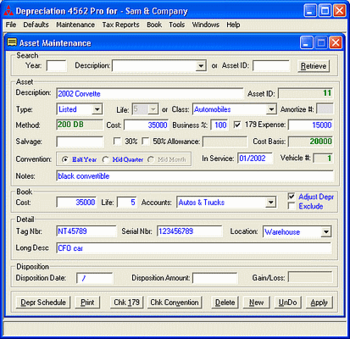 Depreciation 4562 Pro screenshot