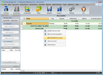 Desktop Budget Lite screenshot