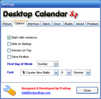 Desktop Calendar XP screenshot 3