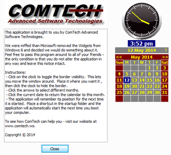 Desktop Clock & Calendar screenshot