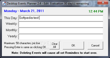 Desktop Events Planner screenshot 2