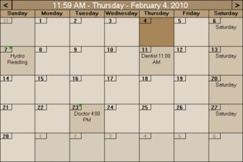 Desktop Events Planner screenshot