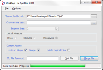 Desktop File Splitter screenshot 2