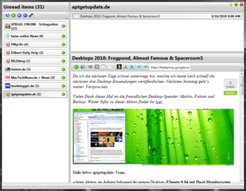 Desktop Google Reader screenshot
