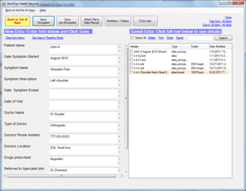 DeskTop Health Records Express Edition screenshot