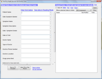 DeskTop Health Records screenshot