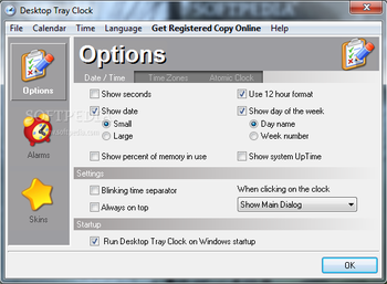 Desktop Tray Clock screenshot 3