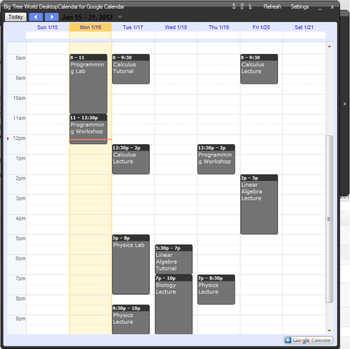 DesktopCalendar for Google Calendar screenshot
