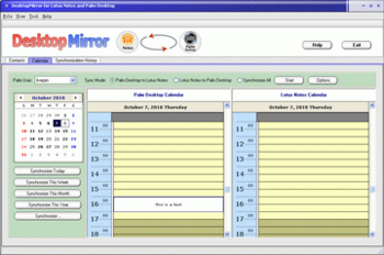 DesktopMirror for Lotus Notes and Palm Desktop screenshot