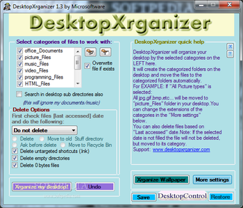 DesktopXrganizer screenshot