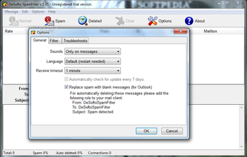 DeSofto SpamFilter screenshot 2