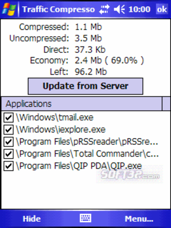 DeSofto Traffic Compressor for Windows Mobile screenshot 3