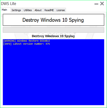 Destroy Windows 10 Spying screenshot