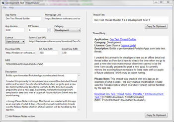 Dev Test Thread Builder screenshot 2