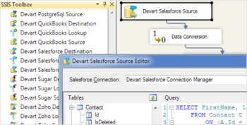 Devart SSIS Data Flow Components screenshot