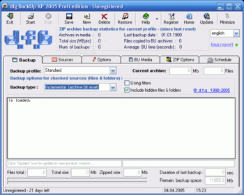 dfg BackUp XP screenshot
