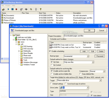 DFIncBackup Professional screenshot 2