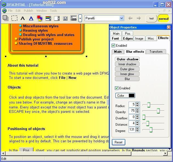 DFM2HTML screenshot 2