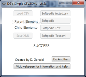 DG's Simple CSV2XML screenshot