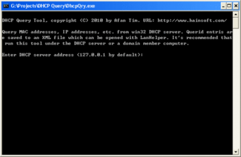 DHCP Query Tool screenshot