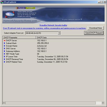 DhcpExplorer screenshot