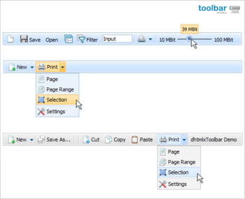 dhtmlxToolbar :: JavaScript Toolbar screenshot