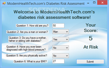 Diabetes Risk Assessment screenshot