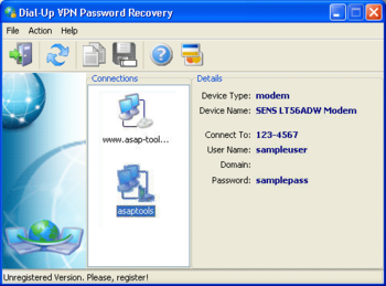 Dial-Up VPN Password Recovery screenshot