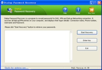 Dialup Password Recovery screenshot
