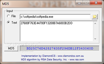 DiamondCS MD5 screenshot