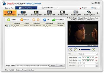 Dicsoft BlackBerry Video Converter screenshot 2