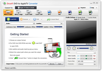 Dicsoft DVD to Apple TV Converter screenshot 2