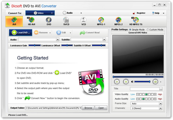 Dicsoft DVD to AVI Converter screenshot