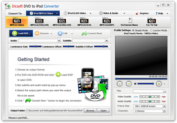 Dicsoft DVD to iPod Converter screenshot 2