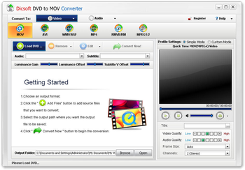 Dicsoft DVD to MOV Converter screenshot 2