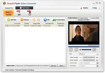 Dicsoft Flash Video Converter screenshot
